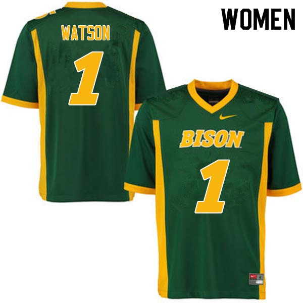 Women #1 Christian Watson North Dakota State Bison College Football Jerseys Sale-Green - Click Image to Close
